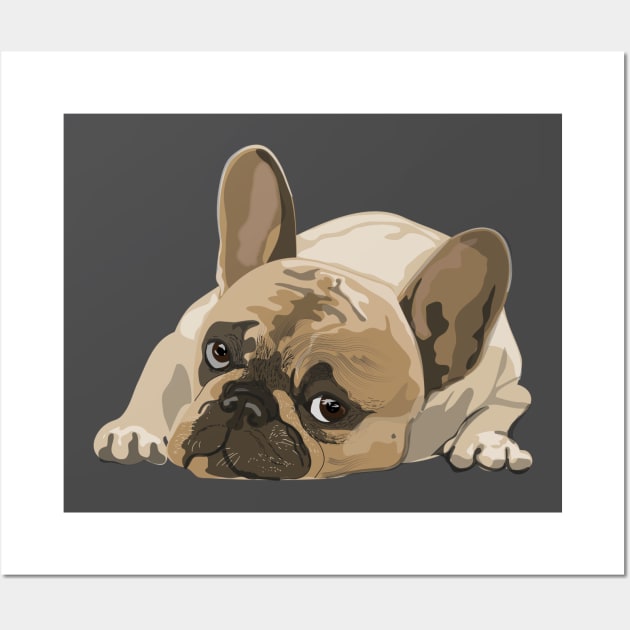 Sad bulldog Wall Art by ReaBelle